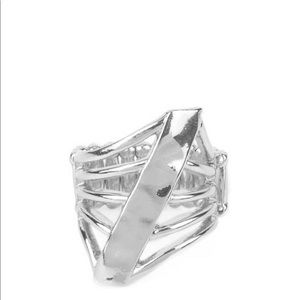 Encrypted Edge Silver Ring